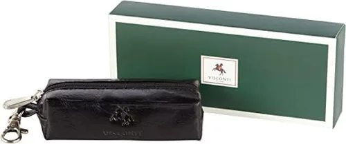 Vista 6 de Visconti MZ18 Monza - Llavero de piel auténtica con cremallera, Negro -, Visconti Mz18 Monza - Llavero de piel auténtica con cremallera