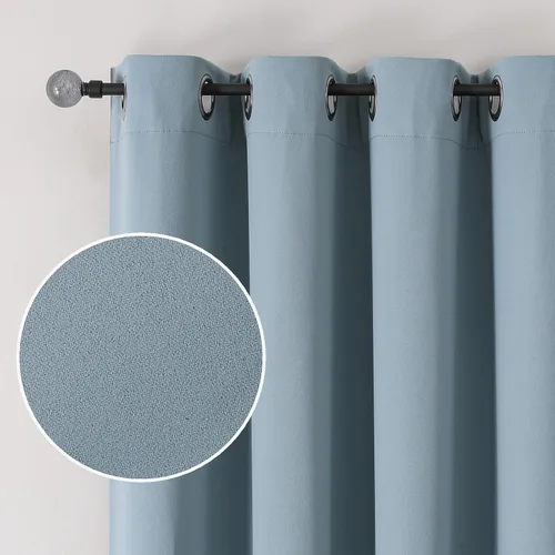 Vista 6 de Flyfun - Cortinas opacas con ojales para dormitorio y sala de estar, juego de 2 paneles, con aislamiento térmico, cortinas de oscurecimiento