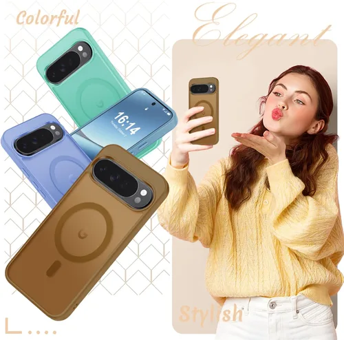 Vista 485 de Funda para Google Pixel 10 Pro XL, cubierta magnética mate, color negro Fit for MagSafe, Screen Protector included, Shockproof Military Grade