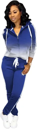 Vista 22 de TOPSRANI - Trajes deportivos de dos piezas para mujer, sudaderas casuales, traje deportivo liso, conjunto de pantalones de sudadera para trotar