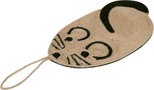 Vista 8 de Almohadilla para rascar para gatos, divertida forma de ratón, almohadilla antideslizante para rascar el suelo del gato, alfombra colgante