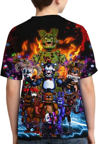 Vista 2 de Camisetas de manga corta con estampado 3D de dibujos animados para niños y niñas