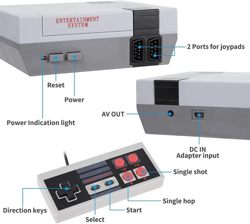 Vista 3 de Retro Classic Game Console,Classic Video Games System Built-in 620 Games and 2 Classic Edition Controllers,Av Output Plug and Play,Retro Toys