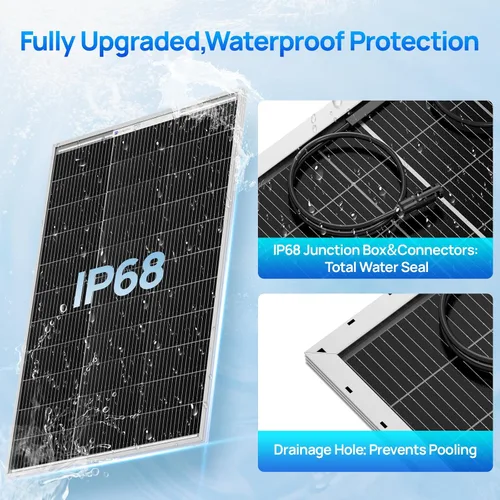Vista 7 de ECO-WORTHY Panel solar tipo N de 100 W, panel solar de 12 V y 100 vatios con módulo fotovoltaico monocristalino de 25 % de eficiencia, paneles