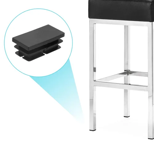 Vista 5 de Piutouyar Tapas rectangulares de tubo, inserto de enchufe de plástico, tapa de extremo negra para inserto de orificio de tubo, vallas, protección
