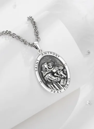 Vista 2 de CELESTIA Medallas de plata de ley 925 San MiguelSan CristóbalSan BenitoSan GabrielVirgen MaríaJesúsCaravacaMetatrónSello de los Siete Arcángeles