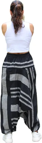 Vista 5 de PEACH PEBBLE Pantalones Harem 100% algodón, pantalones bohemios de yoga hippie