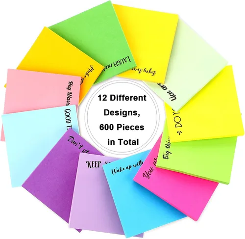 Vista 3 de Zonon 12 Piezas Notas Adhesivas Inspiradoras de 3 x 3 Pulgadas Bloc de Notas Divertidos Motivacionales Regalos Positivos para Maestros Enfermeras