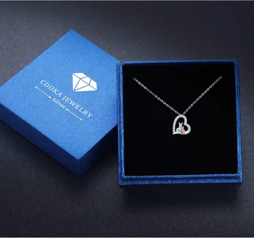 Vista 7 de Mother Child Necklace,S925 Sterling Silver ElephantFox lovelty Animal Necklaces Mother Daughter Pendant Jewelry Birthday Christmas Gifts for Grandma