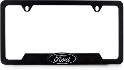Vista 7 de Ford Logo 3D en negro de plástico ABS, soporte para matrícula con 2 agujeros (Negro/A)