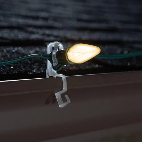 Vista 3 de Enchufe de iluminación navideña LED liso C7 verde azulado bombillas de repuesto para enchufes E12, grado comercial de bajo consumo, 2 bombillas
