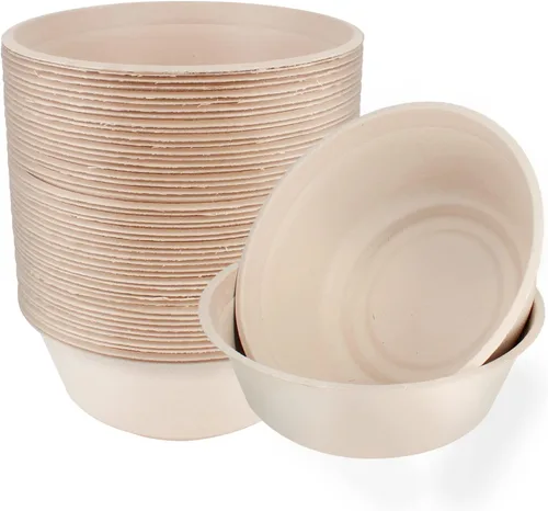 Vista 8 de Paquete de 150 cuencos redondos desechables de 12 onzas, ecológicos, 100% caña de azúcar, biodegradable, compostable, sin bagazo, sin plástico (150)