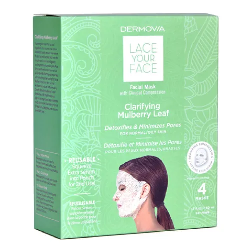 Vista 10 de Máscara facial Lace Your Face de compresión, como se ve en el programa Shark Tank, algodón biodegradable reutilizable, cuidado de la piel, Péptidos
