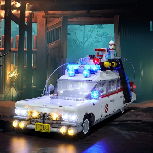 Vista 4 de Lightailing Juego de luces para modelo de bloques de construcción (ECTO-1) - Kit de luz LED compatible con Lego 10274 (no incluye el modelo)
