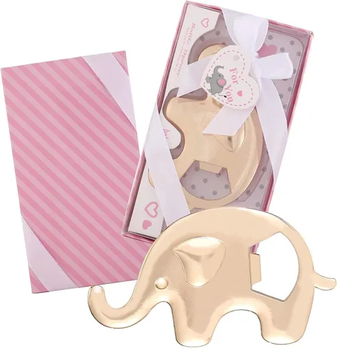 Vista 3 de Paquete de 12 abridores de botellas para niñas, regalos de fiesta de baby shower para invitados, abrebotellas en forma de elefante, regalos de baby