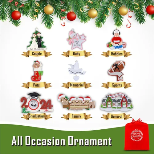 Vista 6 de MAXORA Mantle Fireplace - Adorno personalizado para árbol de Navidad de familia de 3 medias 2022 – Personalizado para padres, hijos, amigos