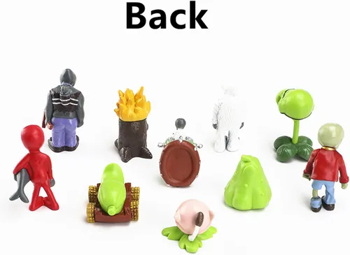 Vista 3 de JHESAO Juego de 10 juguetes de plantas PVZ, figuras de acción de zombis PVZ, juguete de PVC, gran regalo para niños y fanáticos, cumpleaños y fiesta