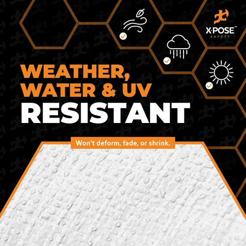 Vista 4 de Lona protectora Xpose Safety multiusos, de poliéster blanco, resistente, resistente al agua, resistente a la intemperie, resistente a rasguños