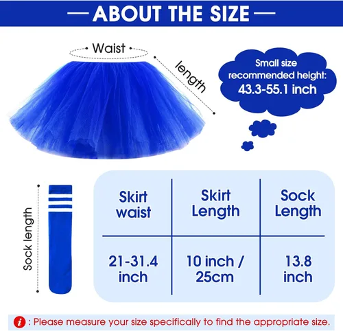 Vista 4 de Zhanmai Falda tutú de 5 capas para niños, falda tutú de tul con calcetines de tubo, disfraces de princesa para corredores, cosplay para niñas y niños