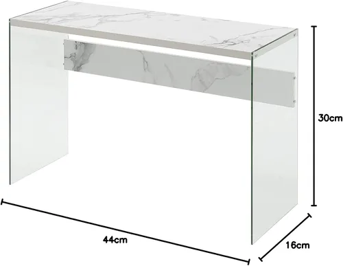 Vista 3 de Convenience Concepts SoHo - Mesa de consola y escritorio, mármol blanco sintético
