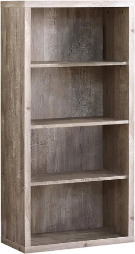 Vista 8 de Monarch Specialties Estantería resistente con 3 estantes ajustables para libros, 48 pulgadas de alto (marrón)