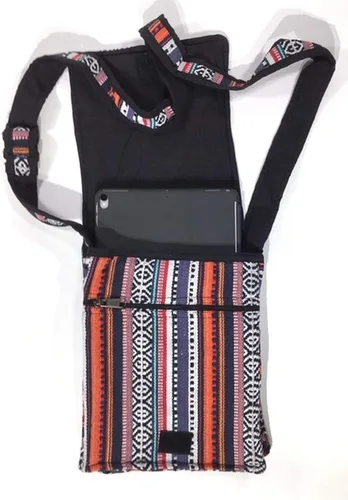 Vista 7 de Bolso bandolera bohemio tribal ajustable pequeño o funda para tablet, Multi, Bohemio