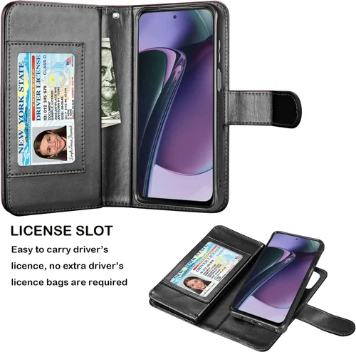 Vista 3 de Njjex Funda tipo cartera para Motorola Moto G Stylus 2023 5G, para Moto G Stylus 2023 5G, [9 ranuras para tarjetas] Funda de piel sintética