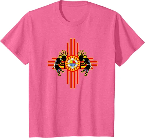 Vista 36 de Native American Kokopelli Kachina Zia Symbol 2 - Camiseta divertida para fanáticos, Negro