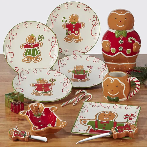 Vista 3 de Certified International Holiday Magic - Tazas de jengibre de 16 onzas, juego de 4