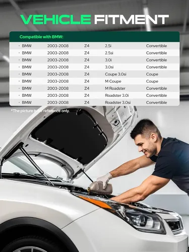 Vista 3 de Juego de 2 soportes de elevación de capó delantero, amortiguadores de gas de repuesto para BMW Z4 2003-2008 E85 Convertible E86 Coupé