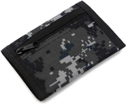 Vista 3 de Cartera deportiva tríptica de lona RFID para niños, cartera de bolsillo frontal con adhesivo mágico