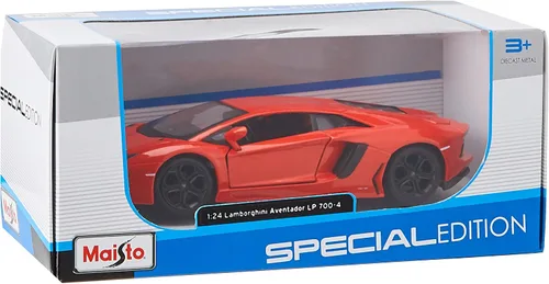Vista 4 de Vehículo Maisto Lamborghini Aventador, LP 700, 4 Diecast, Anaranjado metálico