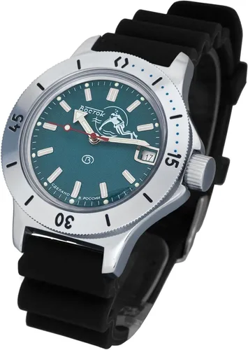 Vista 2 de VOSTOK Amphibian 120 Scuba Dude Diver - Reloj de pulsera militar ruso automático 120059 Casual