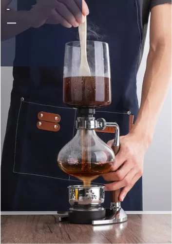 Vista 5 de TEMKIN Cafetera Syphon Cafetera manual retro de vidrio al vacío, percoladores de 3 a 5 tazas, cafetera de mesa de vidrio para teteras de café o té