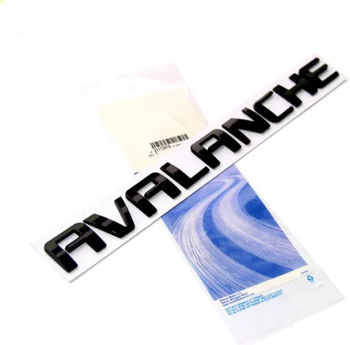 Vista 2 de Yoaoo Paquete de 3 emblemas de placa de identificación de avalancha de color negro OEM compatibles con Avalanche negro brillante