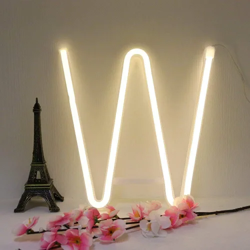Vista 59 de Ulalaza Letrero de luz LED en blanco y negro, 2 letras AA alimentadas por batería para boda, fiesta de cumpleaños, lámpara de Navidad, luz nocturna