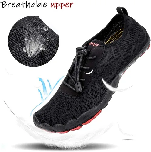 Vista 3 de HIITAVE - Zapatos acuáticos y con sensación de pies descalzos para hombre, calcetines acuáticos de secado rápido para deportes al aire libre