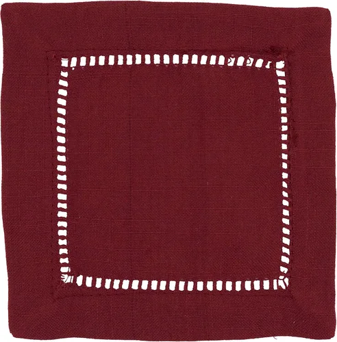 Vista 73 de SARO LIFESTYLE Servilleta de cóctel con borde cosido (juego de 12), negro, 6"x6