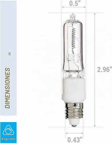 Vista 7 de KOR Q250CL/MC 250 vatios JD T4 E11 Mini bombillas base de candelabro
