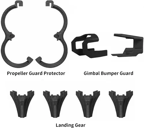 Vista 6 de Juego de protección anticolisión 3 en 1 para DJI Neo 2, protector de hélice + protector de parachoques de cardán+ tren de aterrizaje para DJI Neo 2