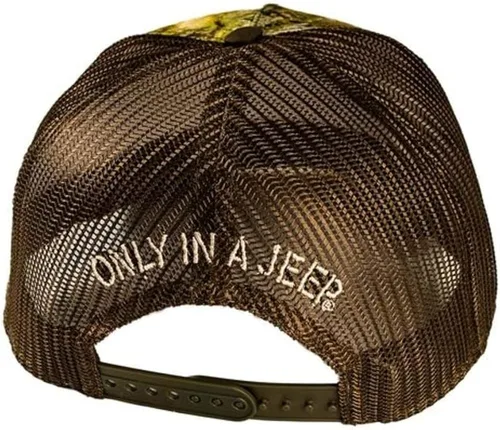 Vista 2 de Jeep Logo Mossy Rock Camo Chino Sarga Bordado Bajo Perfil Sombrero