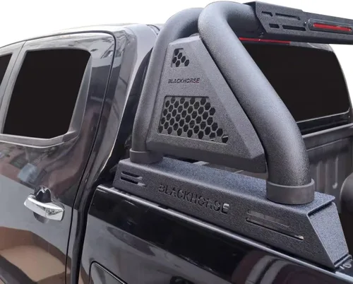 Vista 5 de Black Horse Off Road Classic Pro - Barra antivuelco modular texturizada negra compatible con Nissan Frontier RB07MT 2005-2021