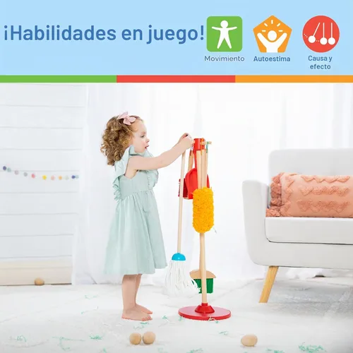 Vista 5 de Melissa & Doug Let's Play House ¡Quitar el polvo! ¡Barrer! ¡Trapear! Set de 6 piezas.