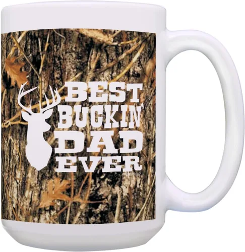 Vista 9 de ThisWear Hunting Camo Best Buckin' Dad Ever Gift Taza de café de cerámica de 11 oz con asa