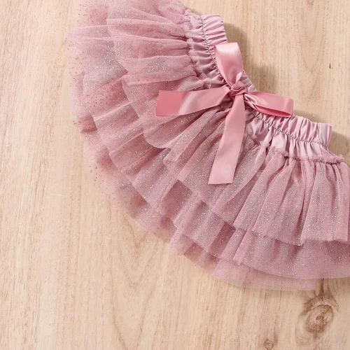 Vista 4 de LYQTloml Conjunto de ropa para bebé niña de primer cumpleaños con falda tutú con diadema