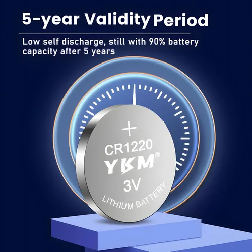 Vista 5 de 5 Pack CR1220 3V Lithium Coin Batteries Long-Lasting Button Cell