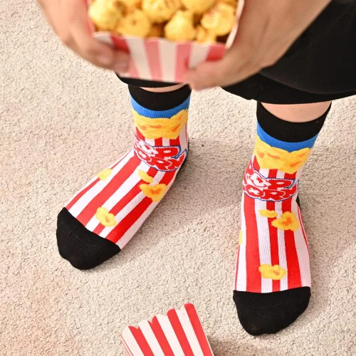 Vista 8 de Dsia Zamur Calcetines para niños y niñas, paquete de 4 a 6 unidades + caja de regalo, novedosos calcetines de pantorrilla coloridos para niños de 2