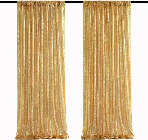 Vista 35 de Cortinas de fondo de lentejuelas con purpurina azul bebé, 2 piezas de 2 x 8 pies, telón de fondo de fiesta de baby shower para niños, hermosas
