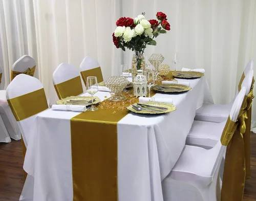 Vista 4 de WELMATCH Lazos de satén rosa rubor para silla, 50 unidades, lazos para sillas de decoración de banquetes de boda, fiesta, evento (rosa rubor, 50)