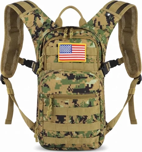 Vista 8 de Tactical Hydration Backpack 2L Water Bladder - Lightweight Durable Pack for Hiking, Running, Outdoor Adventures, Adjustable Straps & Leak-Proof